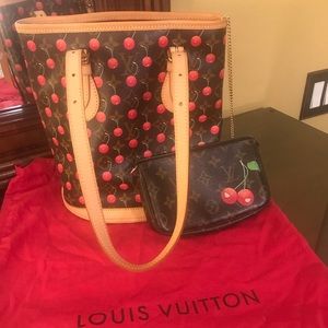 LV cherry bucket bag